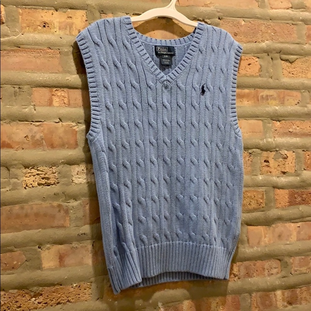 POLO RALPH LAUREN Boys Cable Knit Vest. Small